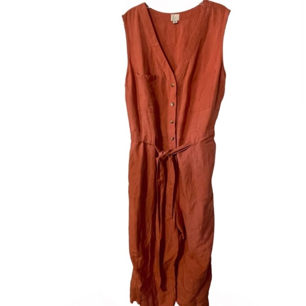 08 A New Day Rustic Red Jumpsuit Belted Chic - Picture 11 of 16